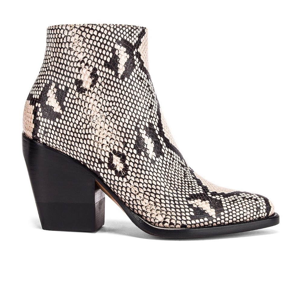 Chloe Python Print Ankle Boots Size 41.5 Fits Lik… - image 1